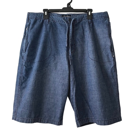 Sean John Mens Jean Shorts Size 40 Blue Wash Denim Loose Fit Wide Leg Streetwear - Picture 2 of 8